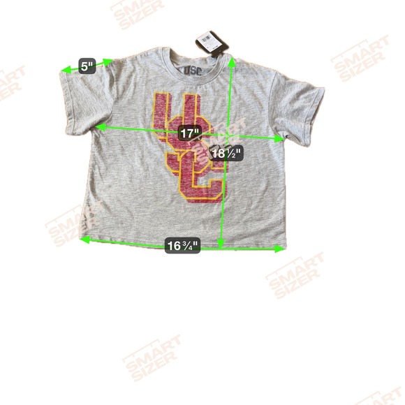 USC Trojans girl T Shirt Gray Short Sleeve Logo Tee Size M 7/8 - Picture 4 of 5